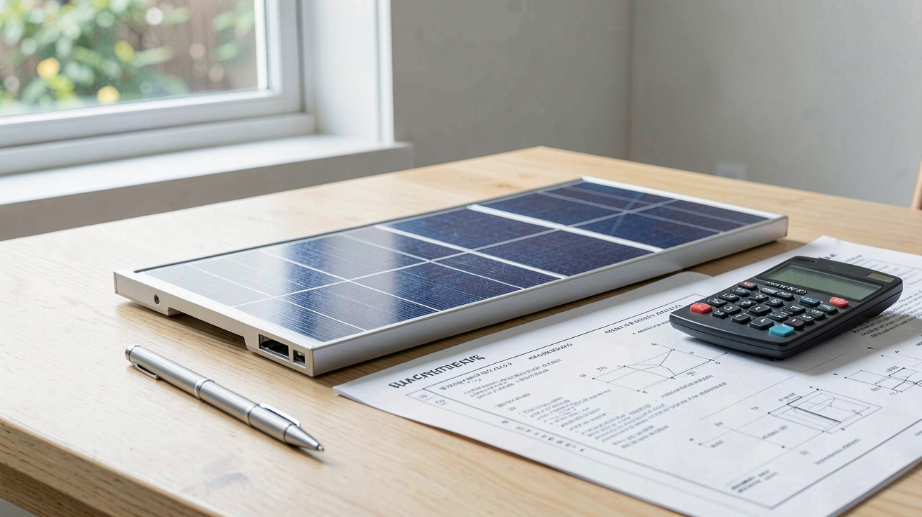 prix d un chauffage solaire en 2026 présenté dans un devis détaillé avec calculatrice et documents techniques