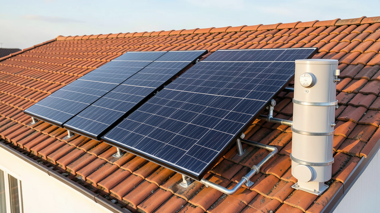 prix chauffage solaire : comparaison de différents systèmes de chauffage solaire thermique installés sur un toit