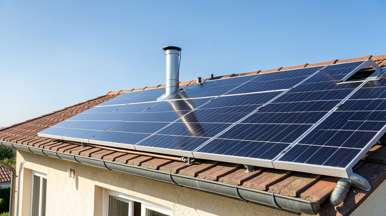 prix chauffe eau solaire 200l installation sur toit de maison avec panneaux thermiques
