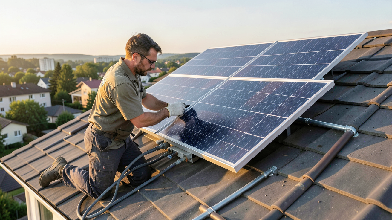 prix d'un chauffe-eau solaire coût de pose et installation par un technicien sur un toit