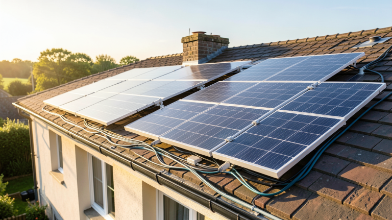 prix d'achat panneaux photovoltaïques installation sur toit de maison individuelle