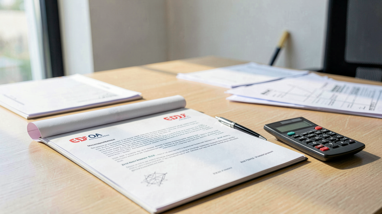 prix d'achat photovoltaïque démarches EDF OA documents officiels sur un bureau moderne
