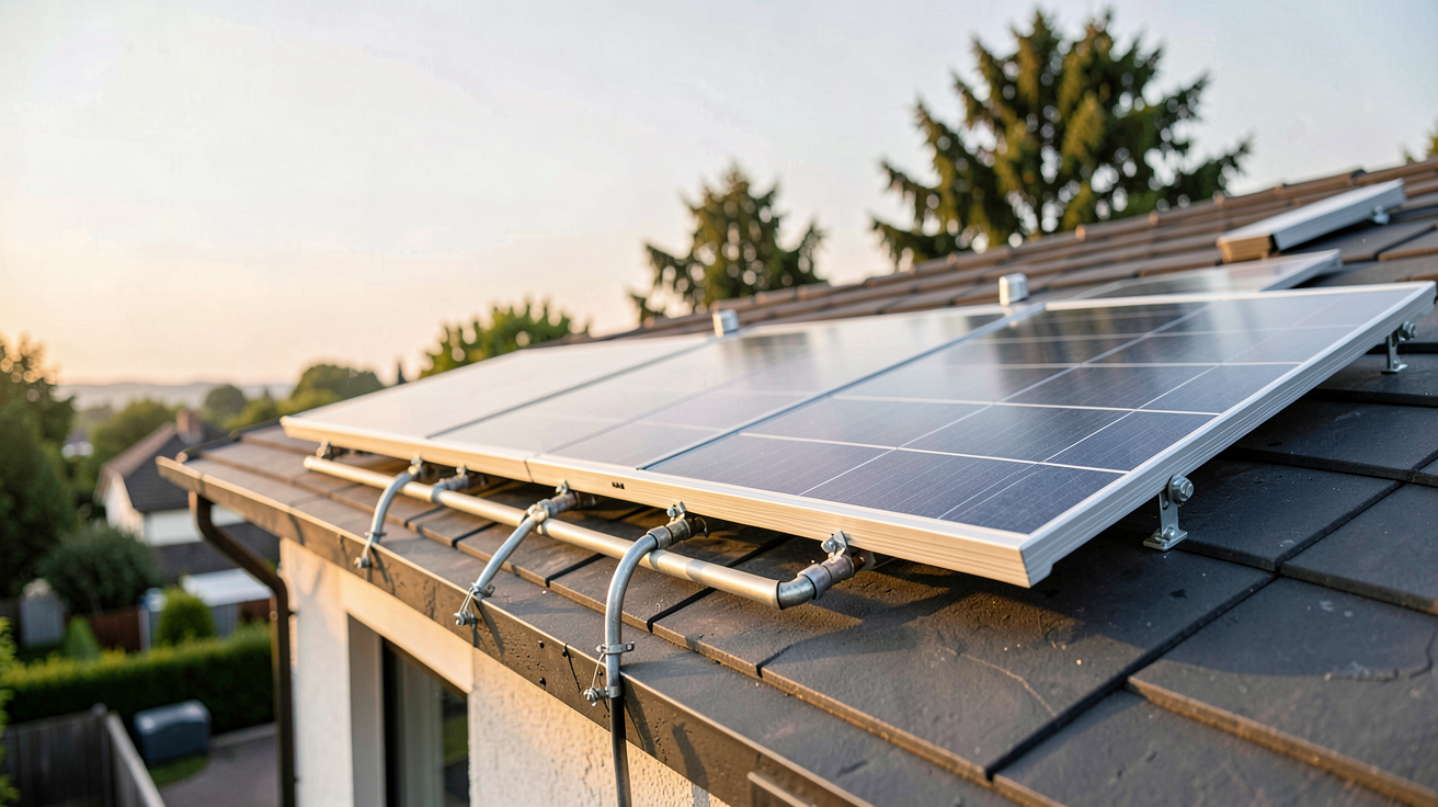 prix d'un capteur solaire thermique installé sur un toit de maison individuelle, illustrant les facteurs influençant son coût
