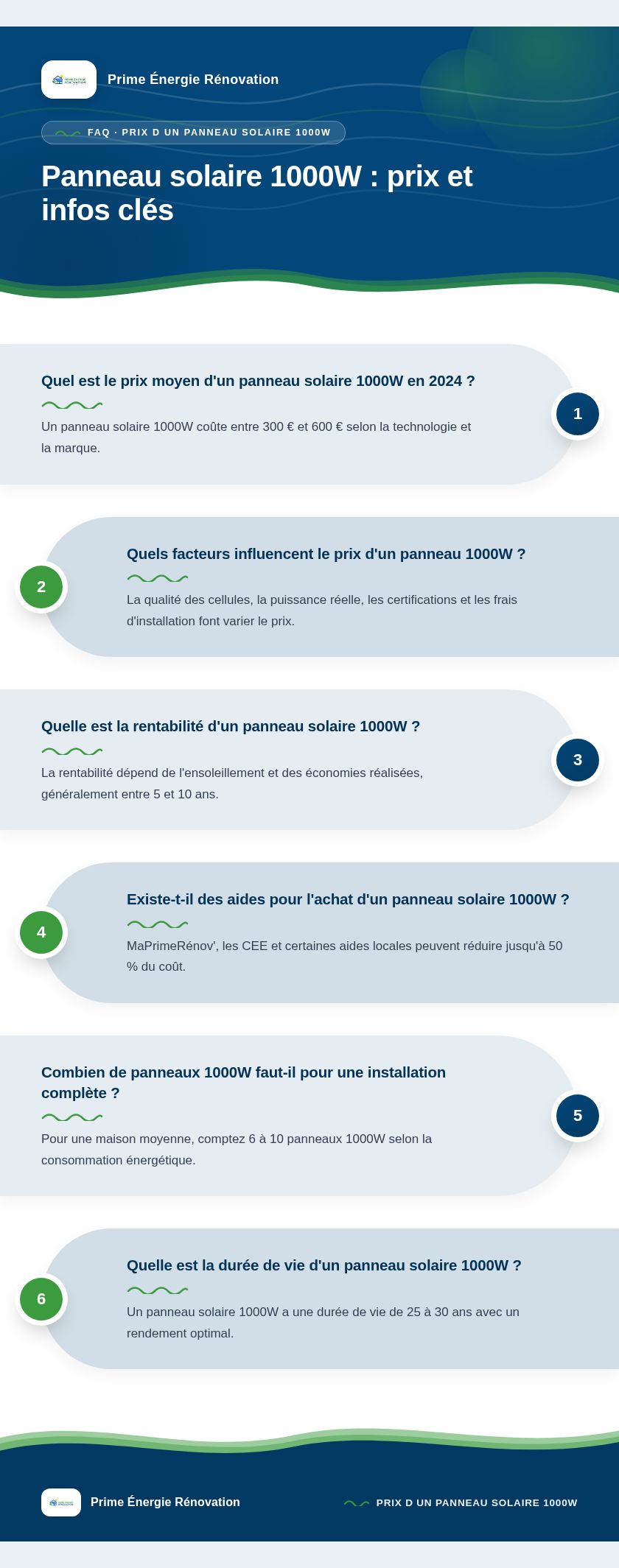 Infographie : Panneau solaire 1000W : prix et infos clés