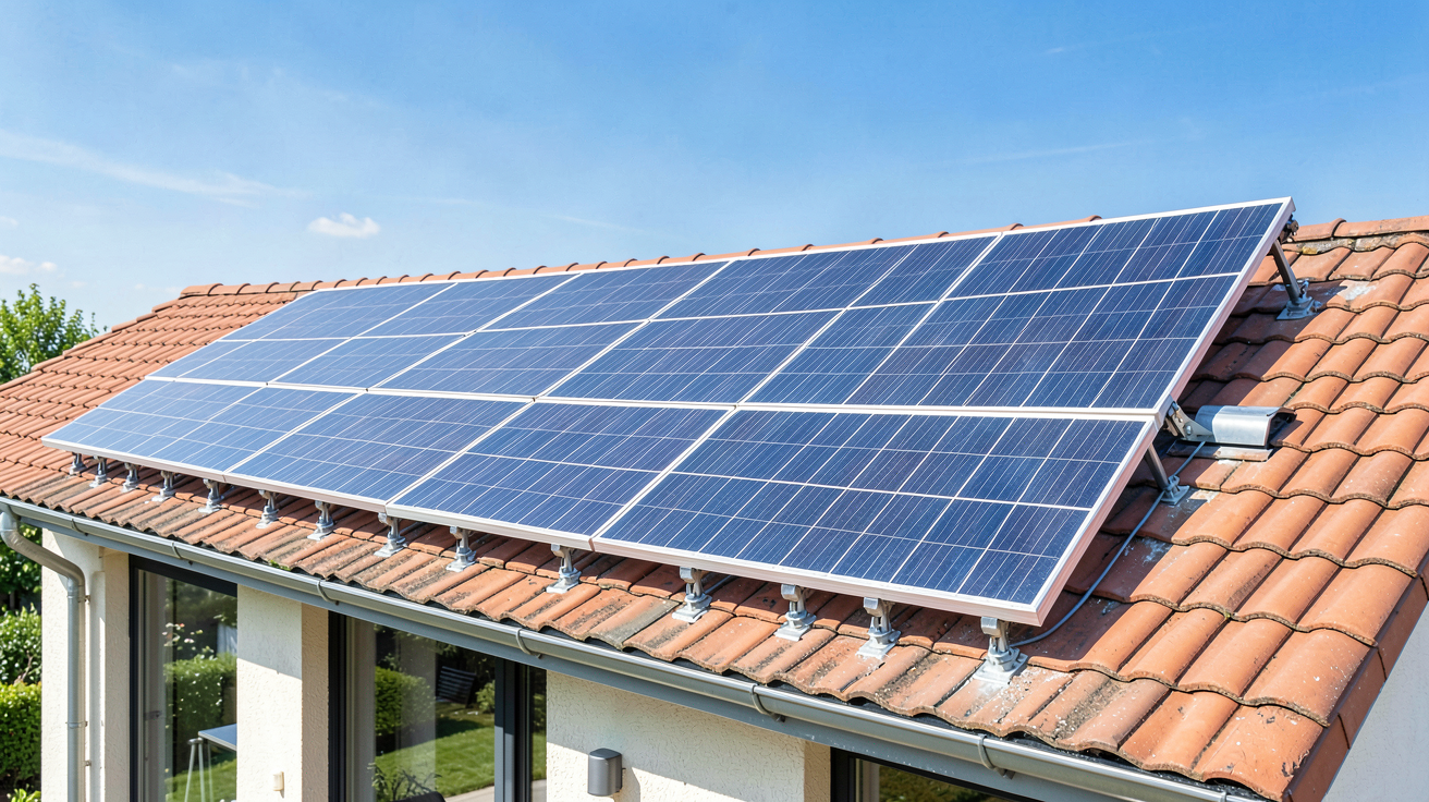 prix d une installation photovoltaique de 3 kwc illustré par des panneaux solaires de haute qualité installés avec soin sur le toit d'une maison individuelle sous un ciel dégagé