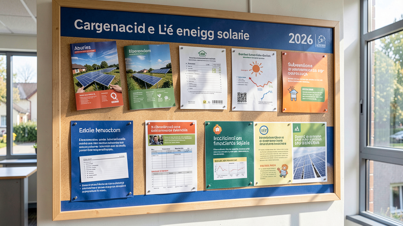 prix de l énergie solaire affichage d'informations sur les aides, subventions et incitations financières disponibles en 2026 pour le solaire