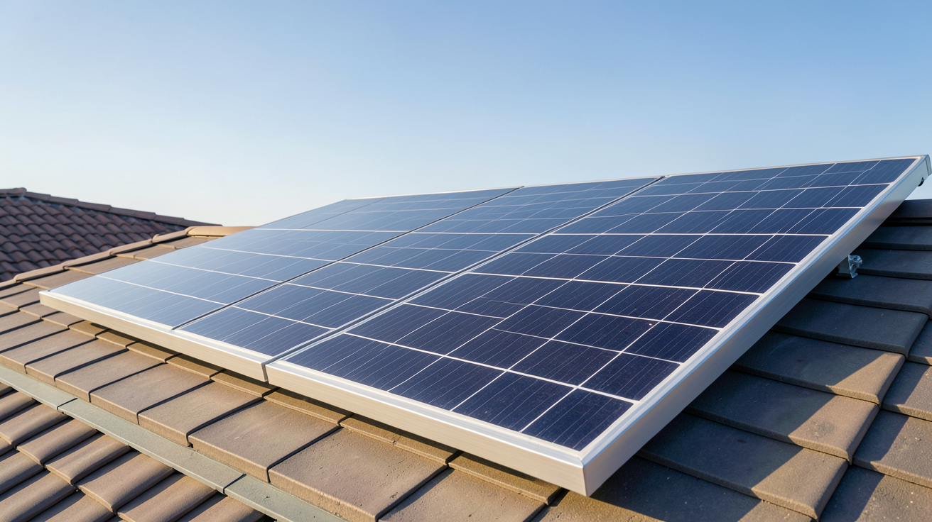 prix de panneau photovoltaïque en 2025 installé sur un toit résidentiel moderne