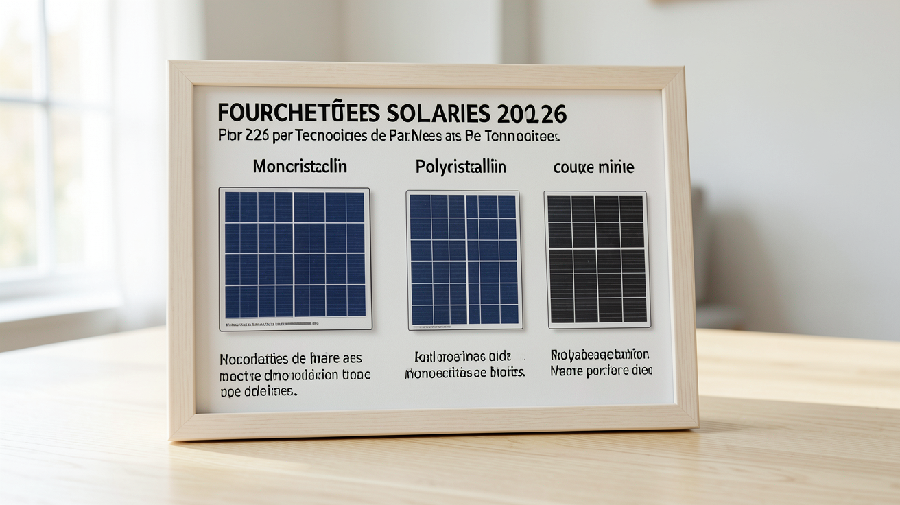 prix de panneau solaire tableau comparatif des fourchettes 2026 par technologie