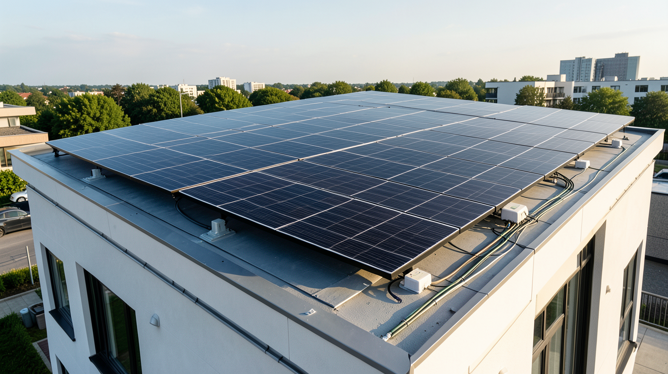 prix de panneau solaire installation complète de 3 kWc, 6 kWc et 9 kWc sur le toit d'une maison moderne