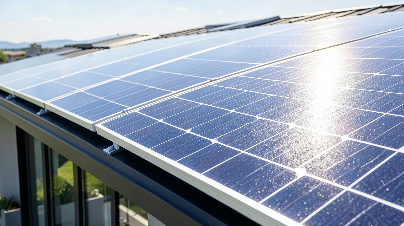 prix de panneaux photovoltaïques illustré par une installation solaire de haute qualité sur un toit résidentiel.