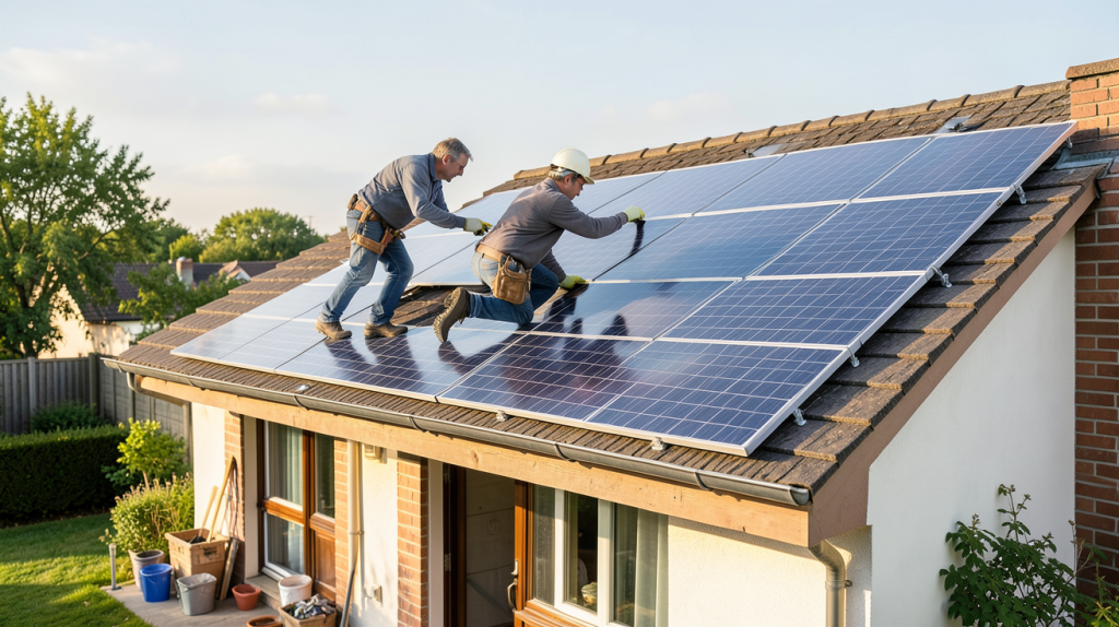 prix de revient panneaux solaires installation sur toit de maison individuelle
