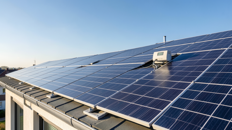 prix de vente électricité photovoltaïque panneaux solaires installés sur le toit d'une maison