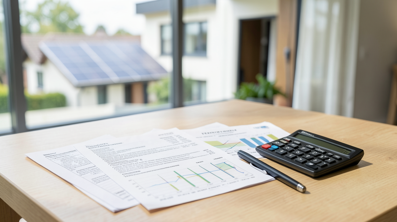 prix des panneaux photovoltaïques coût d'une installation solaire pour une maison de 100 à 200 m² présenté dans un devis détaillé