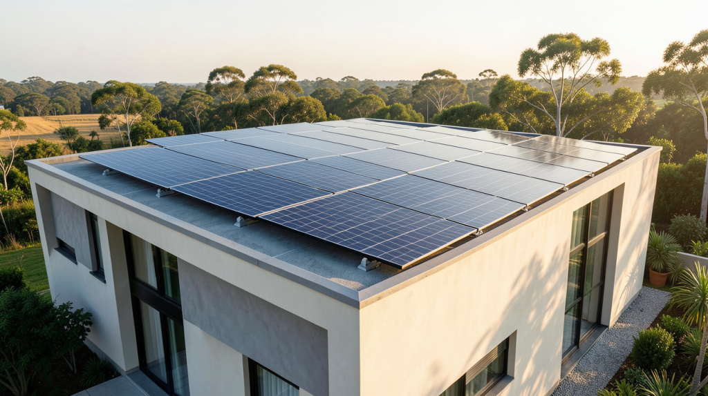 prix des panneaux photovoltaïques installation sur toit de maison contemporaine