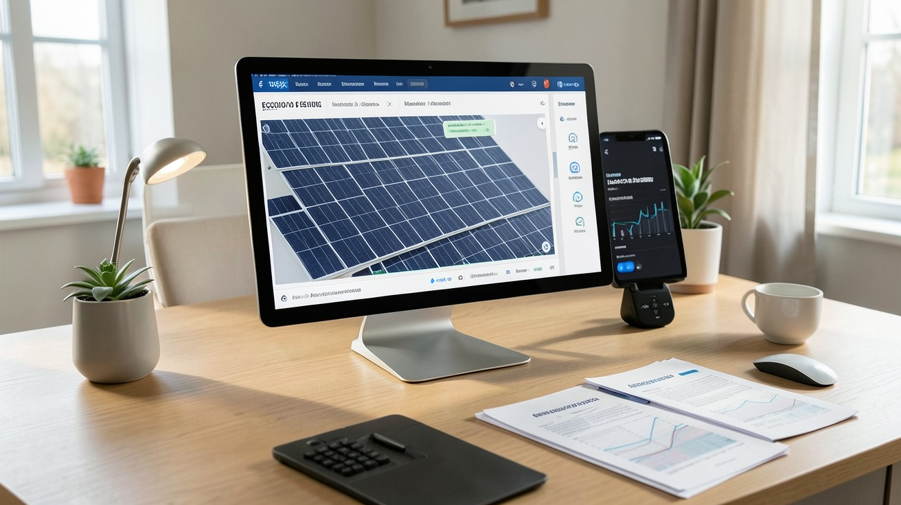 prix des panneaux solaires en 2022 retour sur investissement et économies d’énergie calculés sur un écran numérique