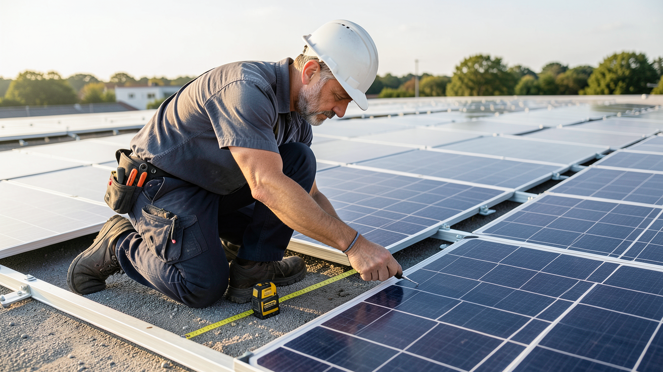 prix du m2 de panneau solaire mesuré par un professionnel sur une toiture