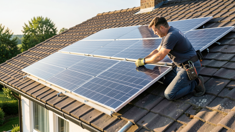 prix du m2 de panneau solaire installation sur toit de maison individuelle