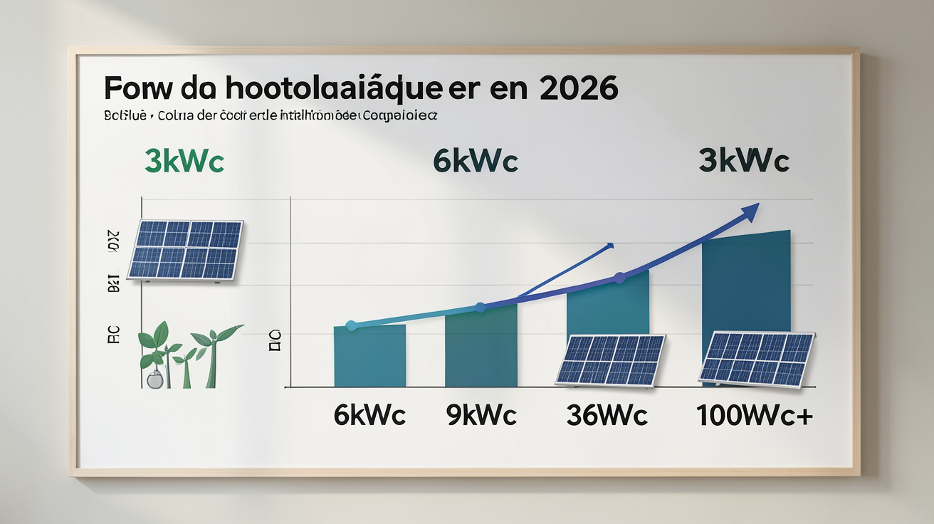 prix du photovoltaïque comparatif des coûts 3kWc 6kWc 9kWc 36kWc 100kWc+ en 2026