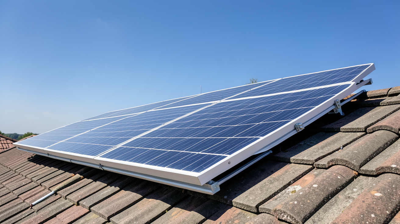 prix électricité photovoltaïque plafond annuel 1600 heures par kWc illustré par un panneau solaire sur toit