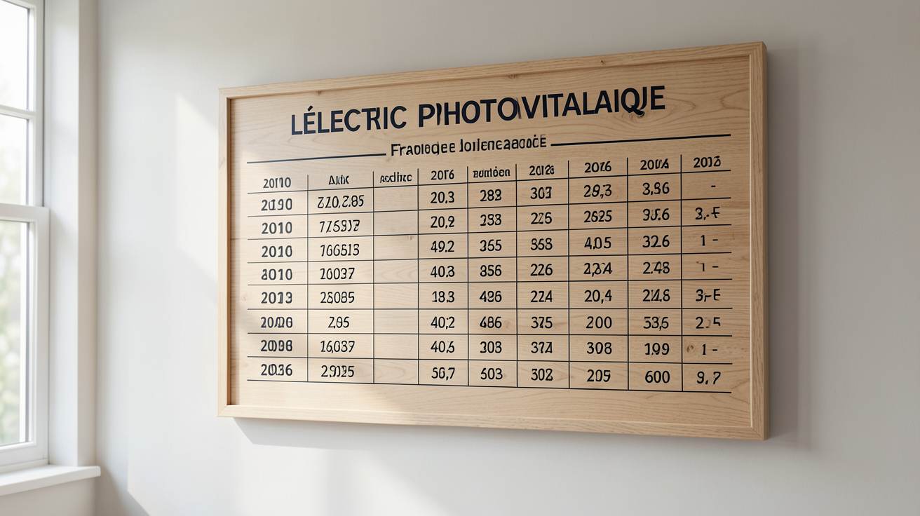 prix électricité photovoltaïque tableau historique des tarifs d'achat 2010 à 2026