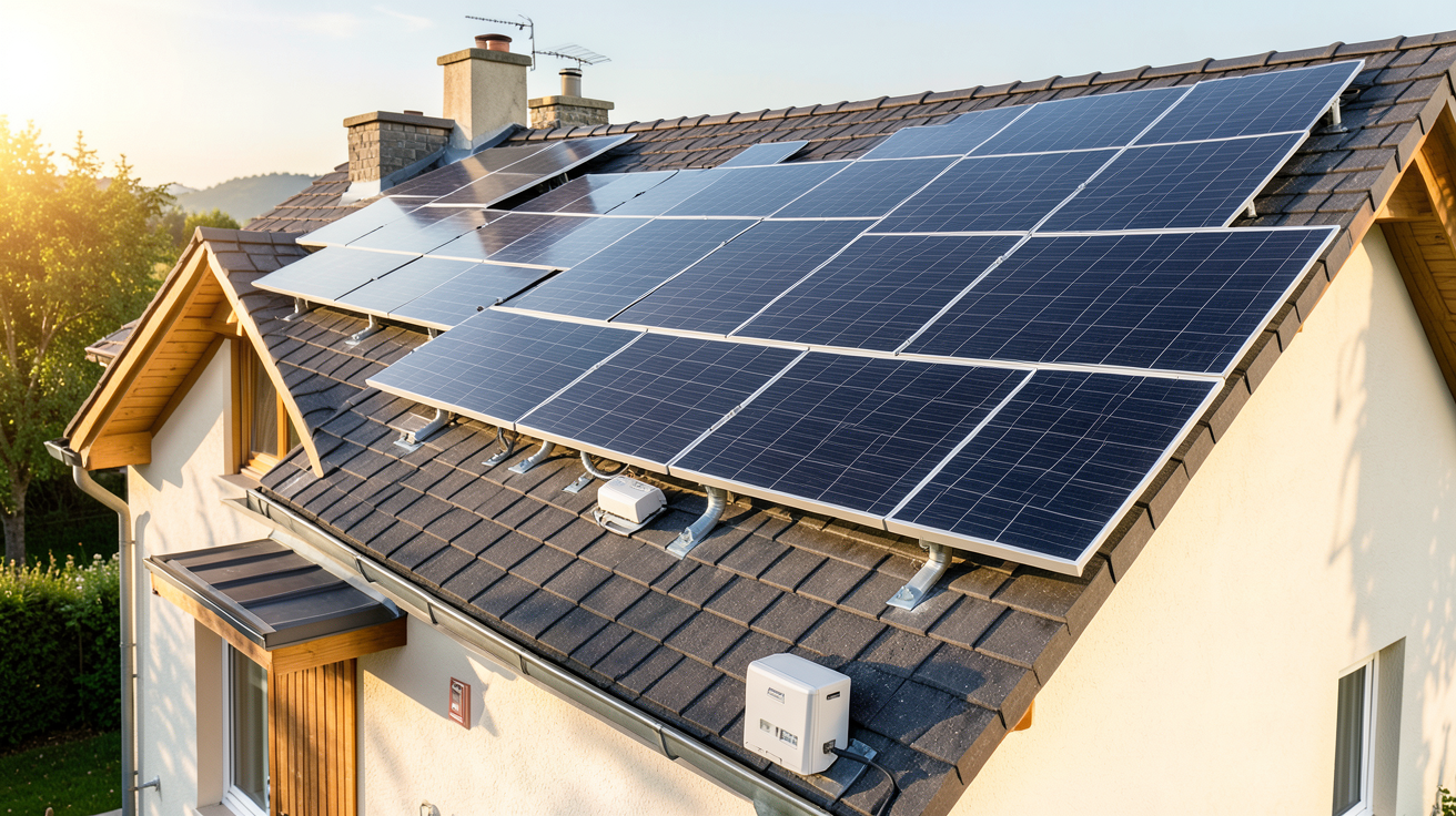 prix énergie photovoltaique installation de 6 kWc en autoconsommation avec vente du surplus sur un toit de maison