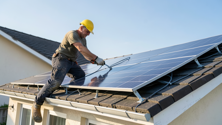 prix installation de panneaux solaires sur le toit d'une maison individuelle
