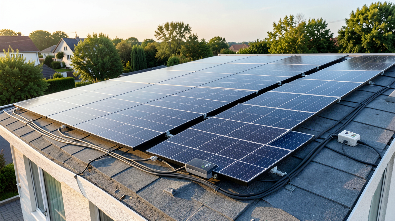 prix installation panneau photovoltaique 2020 : installation photovoltaïque clé en main sur le toit d'une maison individuelle
