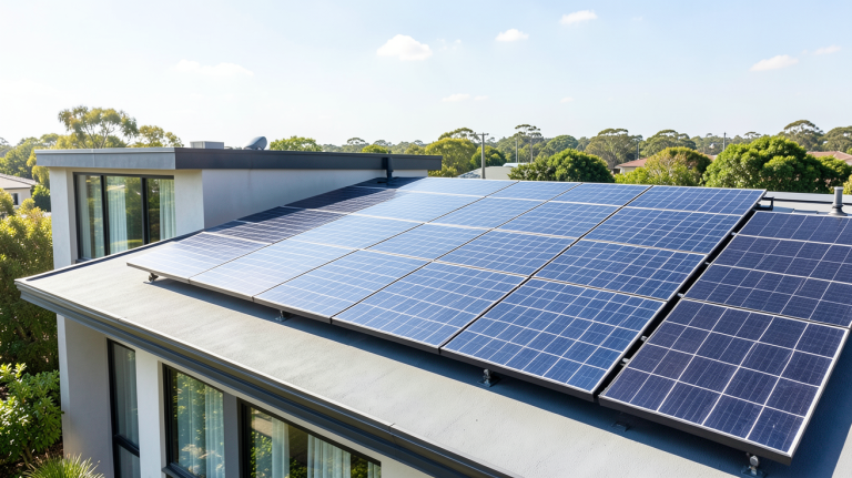 prix installation panneau photovoltaique 2020 illustrant des panneaux solaires sur le toit d'une maison