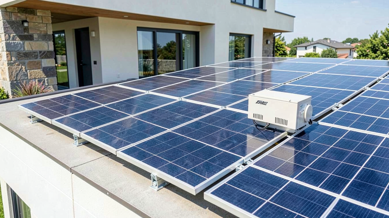 prix installation panneau solaire 9kw illustré par une installation photovoltaïque complète sur une toiture résidentielle moderne