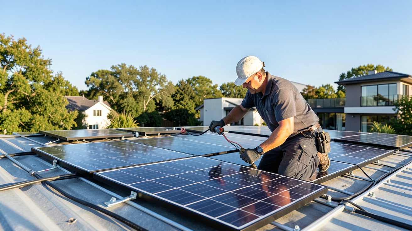prix installation panneau solaire m2 moyenne 2026 installation professionnelle sur toit résidentiel