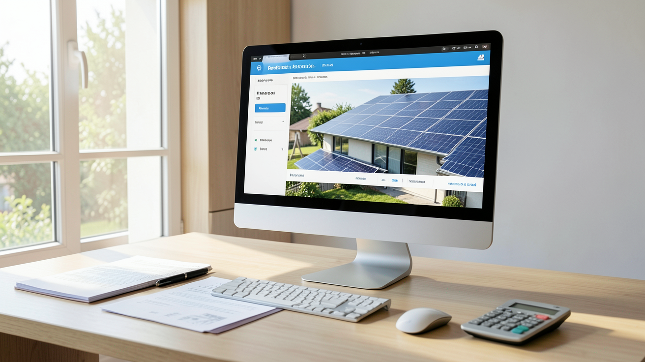 prix installation panneau solaire maison calcul de devis sur écran d'ordinateur
