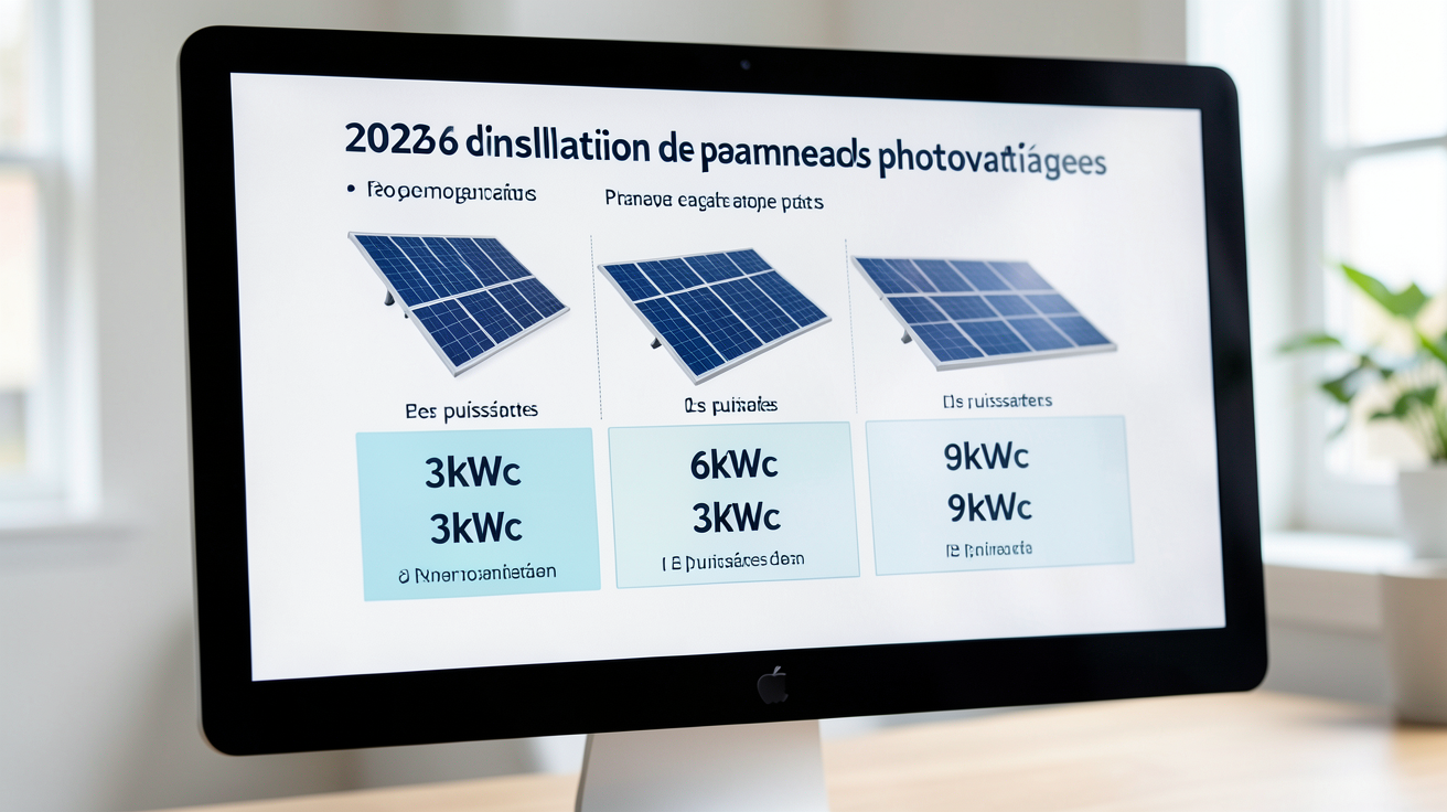 prix pour installer des panneaux photovoltaiques : tableau comparatif des coûts moyens en 2026 pour 3kWc, 6kWc et 9kWc