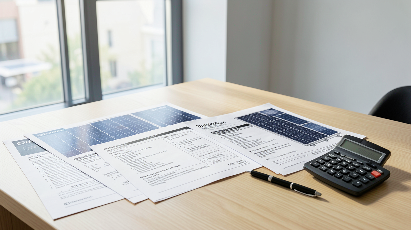 prix d'une installation de panneaux solaires thermiques exemples de devis détaillés sur une table de bureau