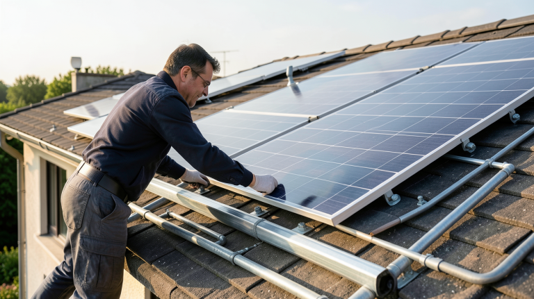 prix installation panneaux solaires thermiques installation professionnelle sur toit de maison