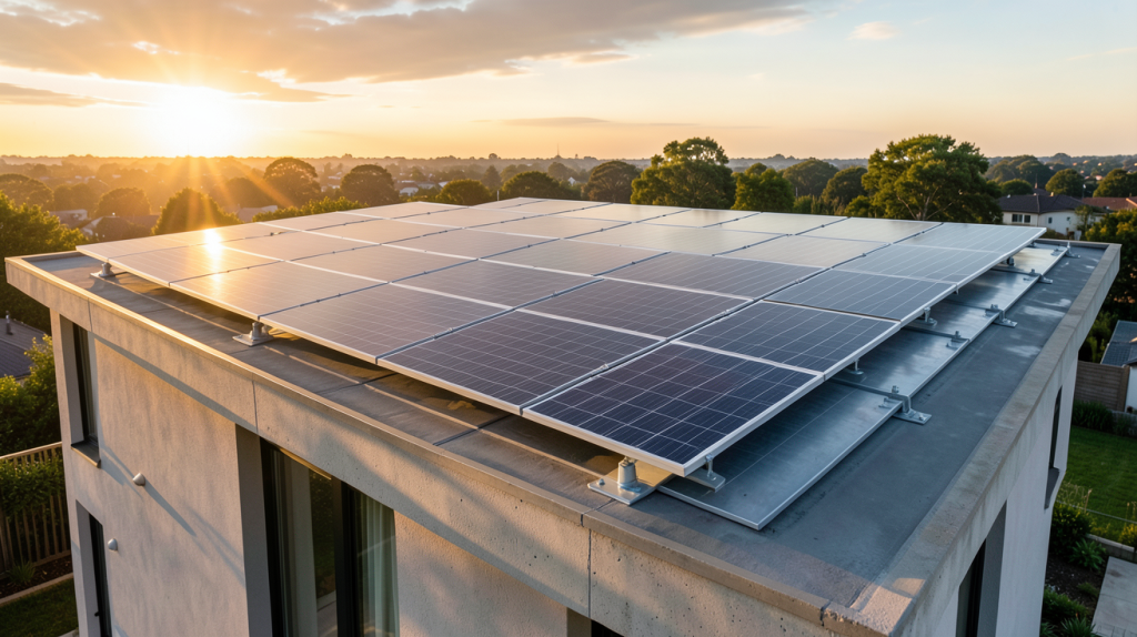 prix d'une installation de panneaux solaires thermiques sur le toit d'une maison moderne