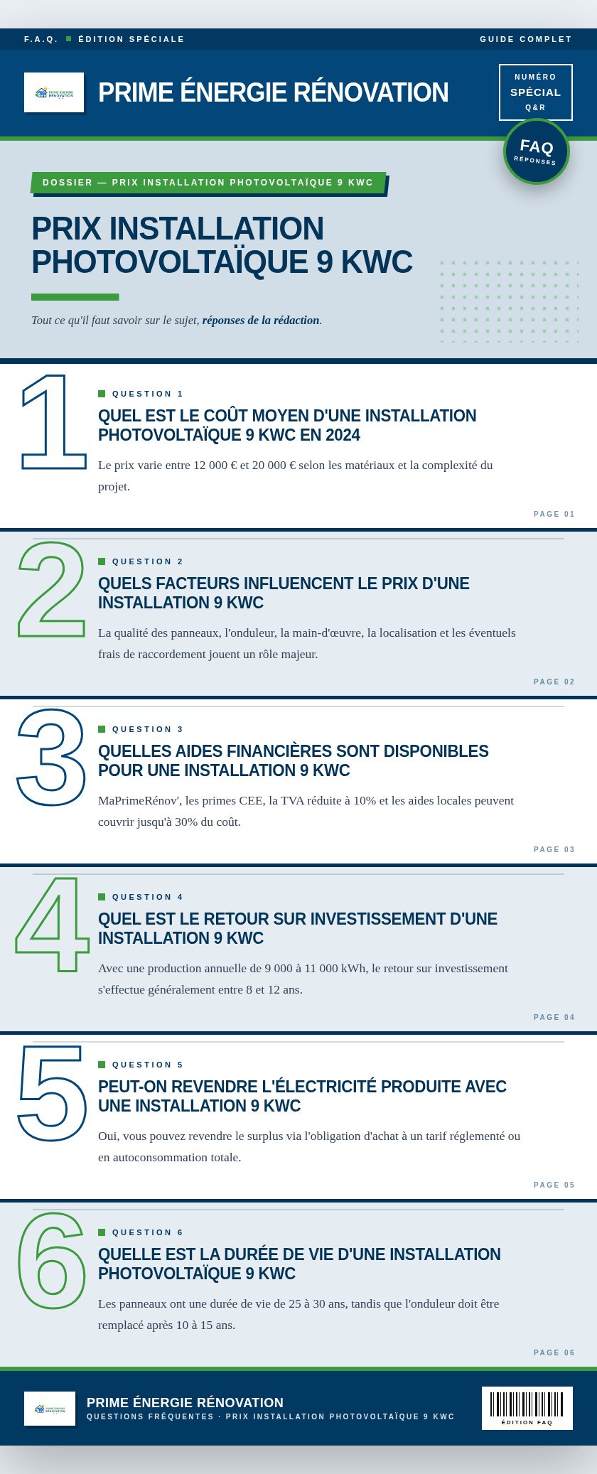 Infographie : Prix installation photovoltaïque 9 kWc