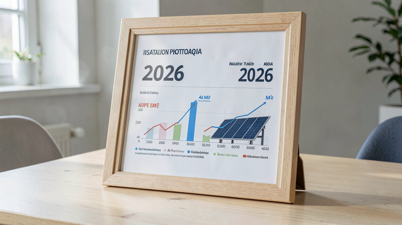 prix installation photovoltaique au m2 tableau des aides financières 2026
