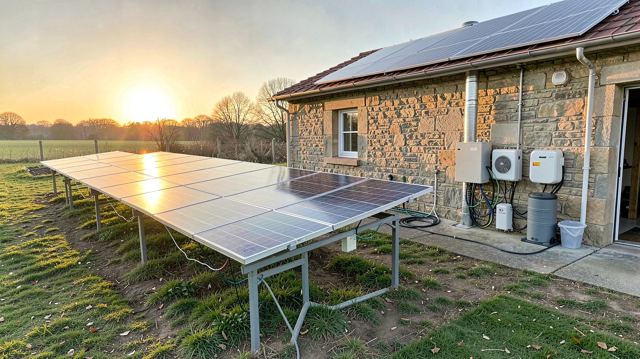 prix installation photovoltaique autonome exemple concret d'une installation complète en milieu rural