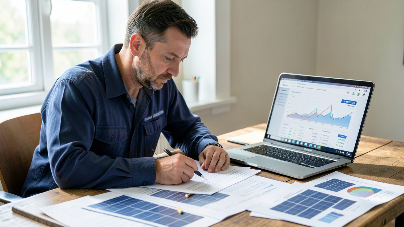 prix pour une installation photovoltaïque analysé par un professionnel avec des devis et des graphiques