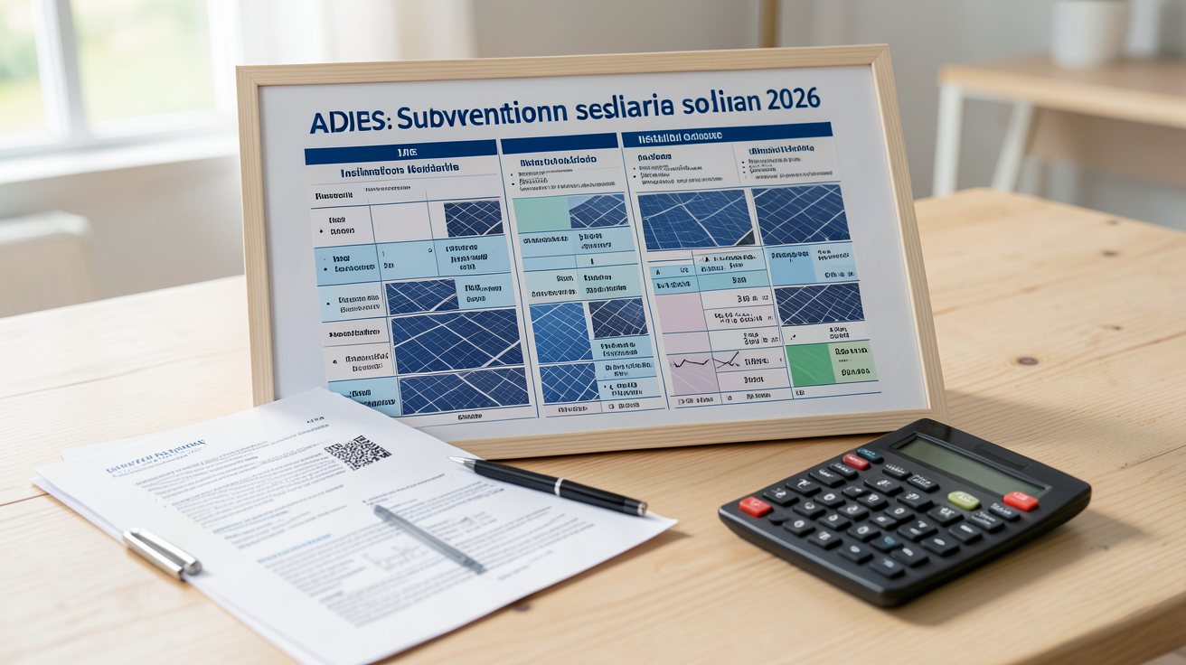 prix installation solaire tableau des aides financières 2026 avec documents et calculatrice