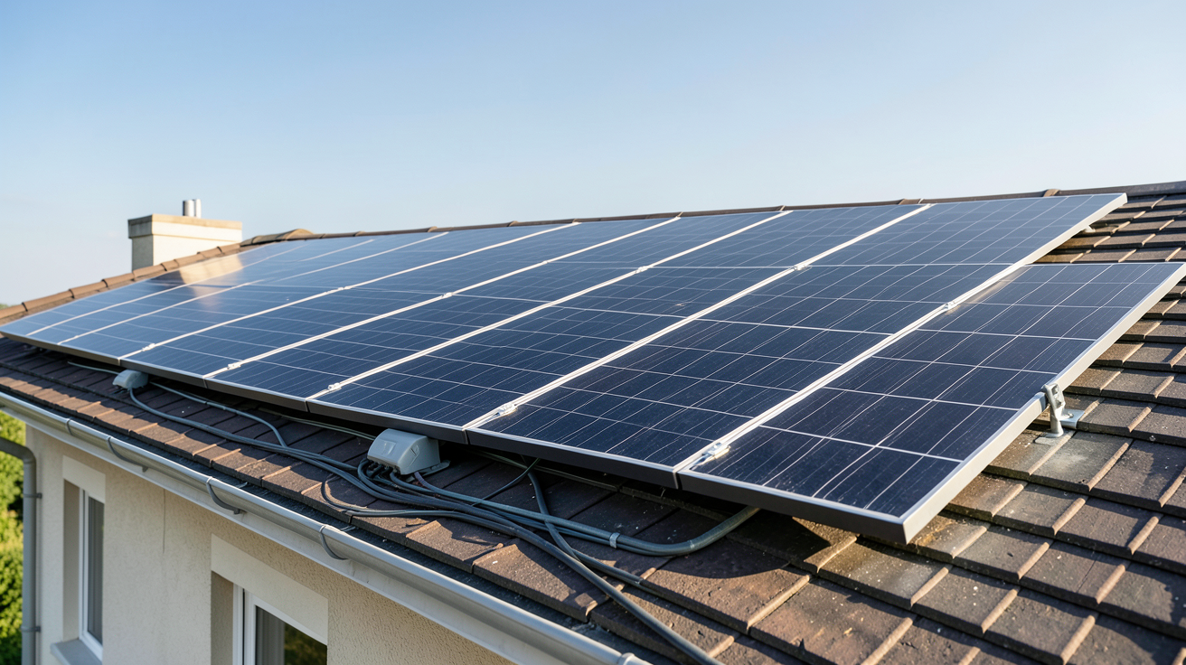prix d'une installation solaire photovoltaïque de 6 kWc installée sur le toit d'une maison moderne