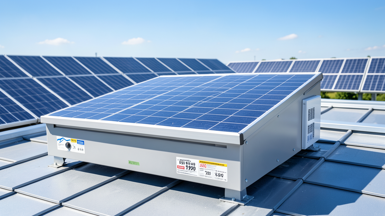 prix kit chauffe-eau solaire moyens 2025 selon la capacité affichés sur une étiquette à côté d'un chauffe-eau solaire installé sur un toit