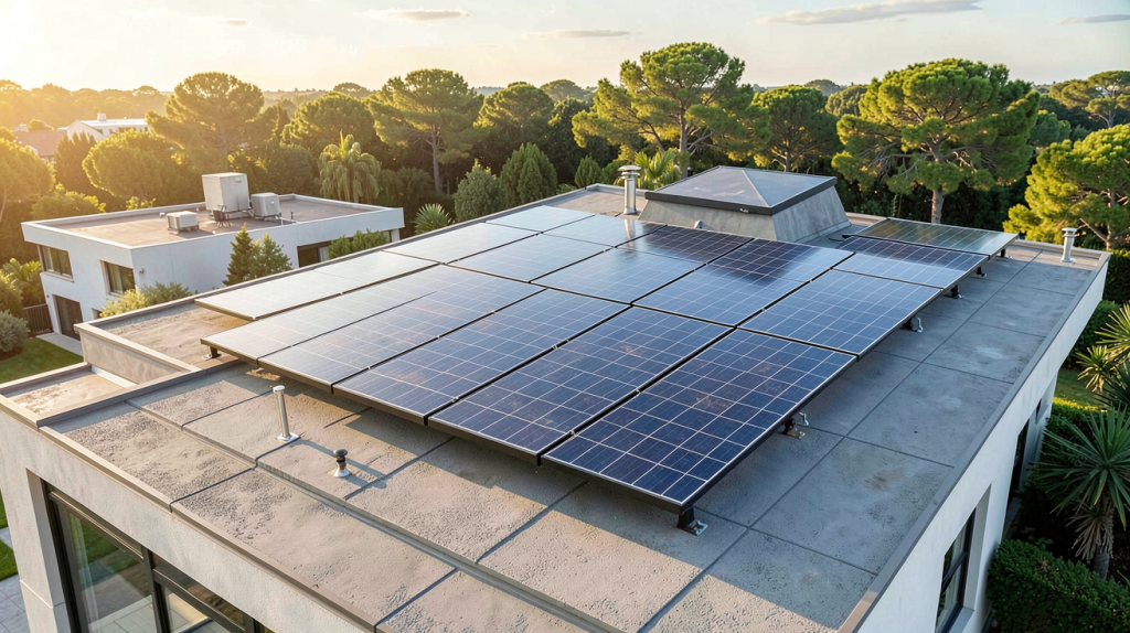 prix kit panneau solaire installation sur toit de maison contemporaine