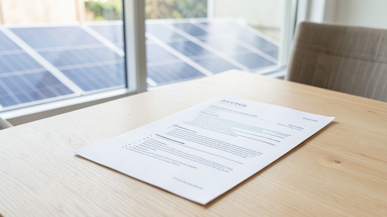 prix m2 panneau solaire photovoltaïque affiché sur un devis réel pour une maison individuelle