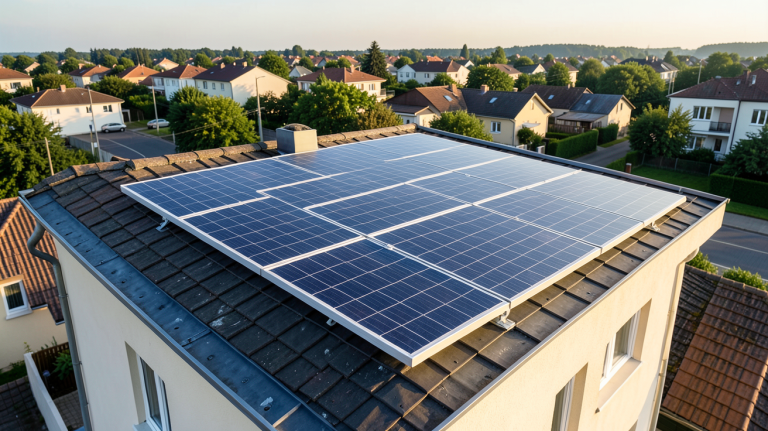 prix m2 panneau solaire photovoltaïque installé sur le toit d'une maison