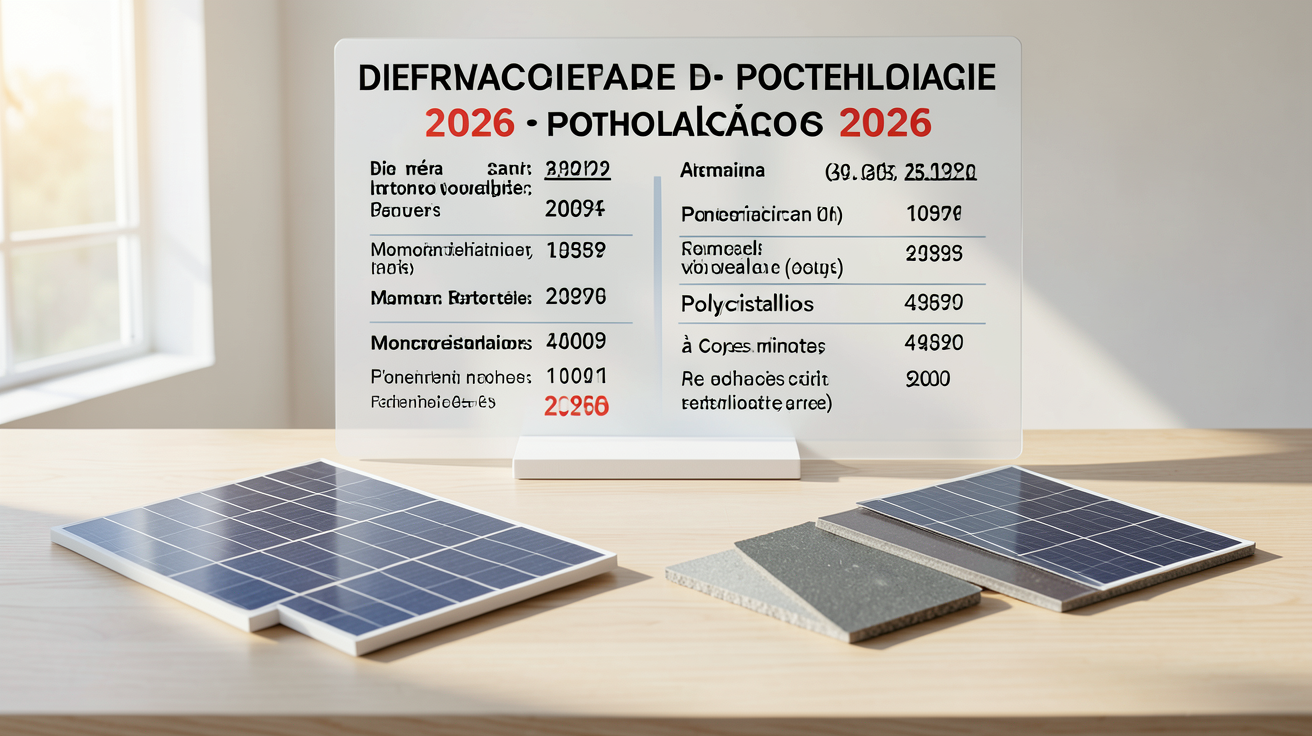 prix du mètre carré de panneau photovoltaïque selon la technologie en 2026