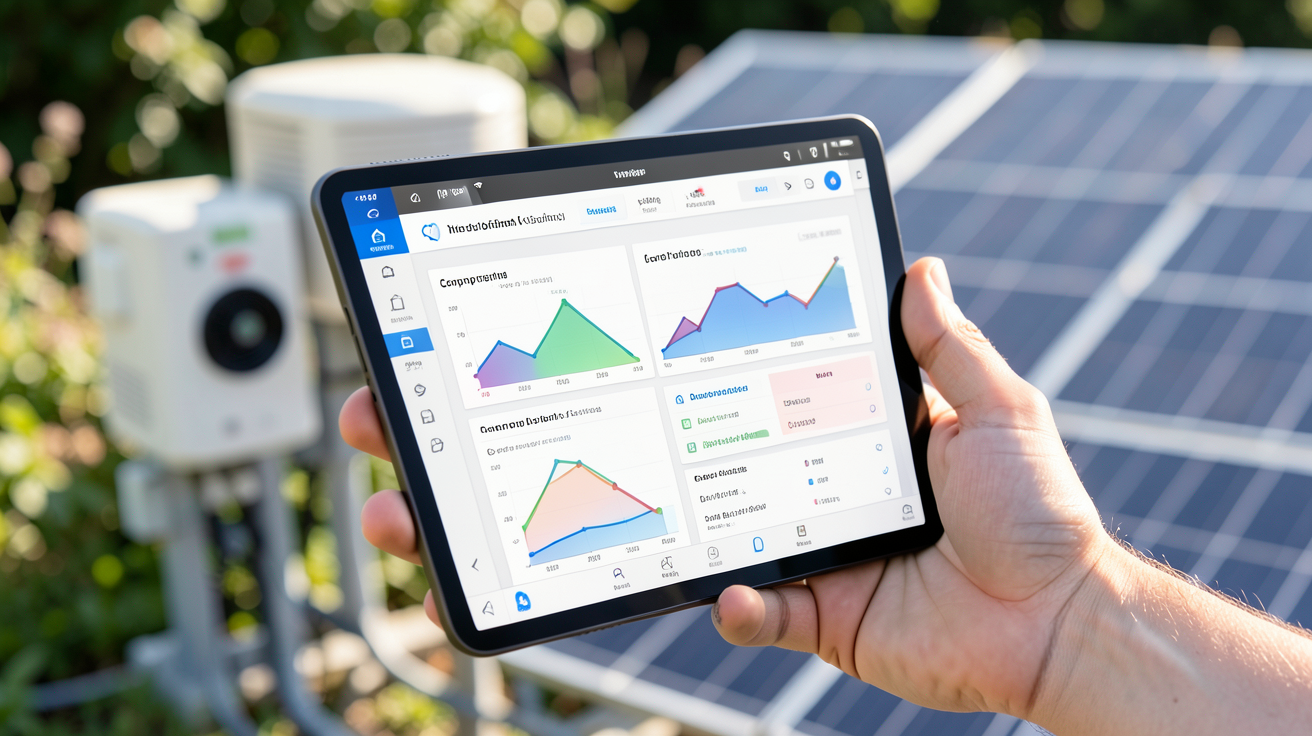 prix micro onduleur affiché sur une tablette numérique lors d'une analyse comparative