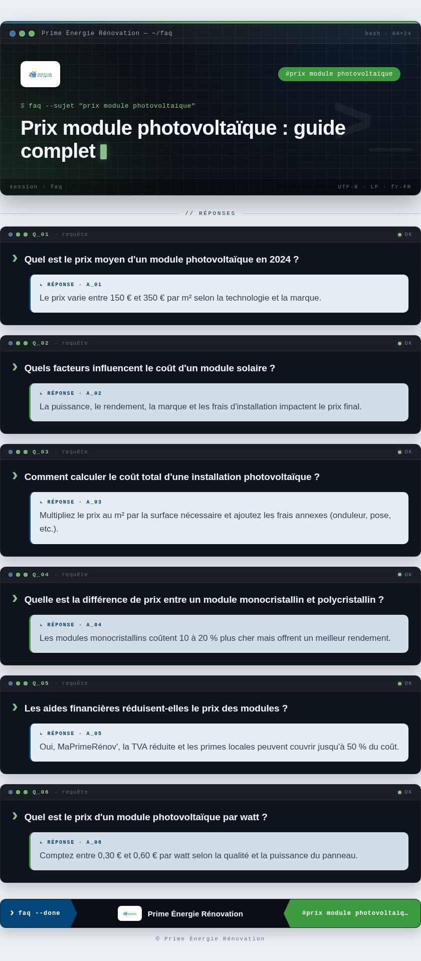 Infographie : Prix module photovoltaïque : guide complet
