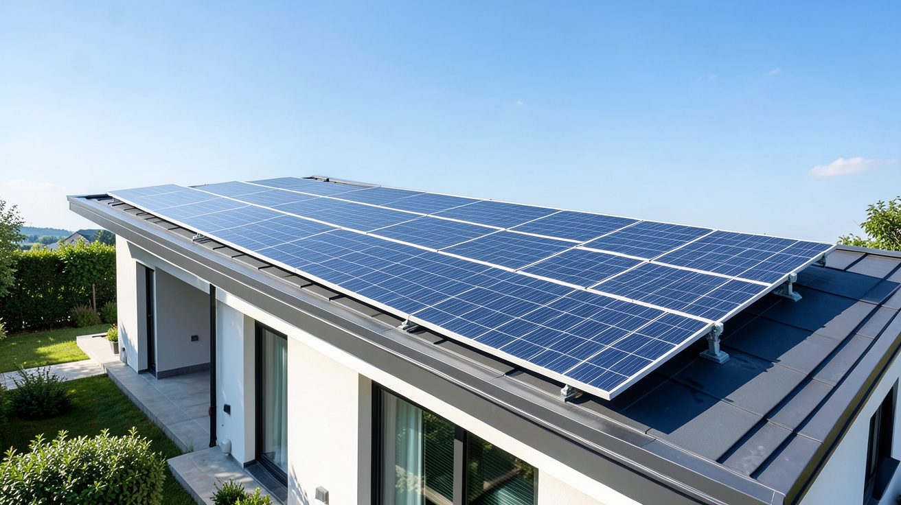 prix modules photovoltaiques illustrés par une installation solaire sur une maison contemporaine