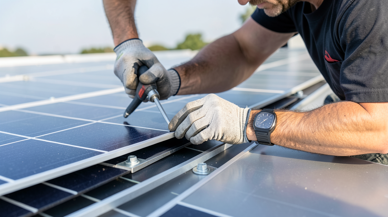 prix moyen d un panneau photovoltaique illustré par une installation technique de haute qualité sur un toit